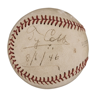 Ty Cobb and Honus Wagner Dual Signed Baseball (JSA)